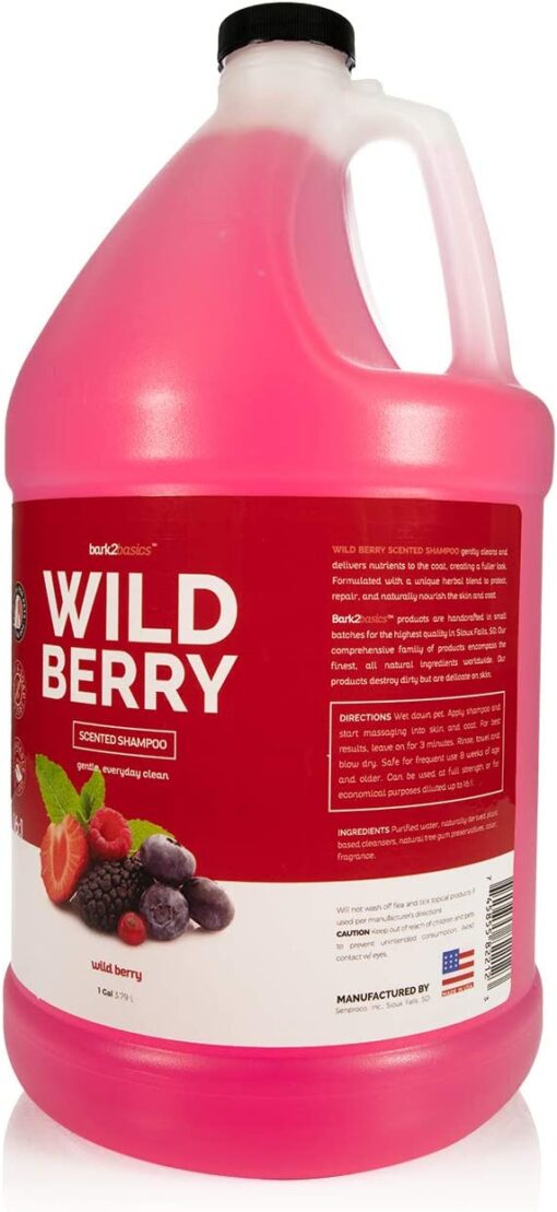 Bark 2 Basics Wild Berry Dog Shampoo, 1 Gallon | Unique Herbal Blend, Finest Nat - Image 2